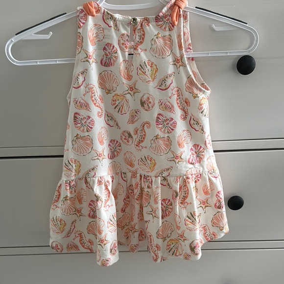 Seashell Print Girls Sleeveless Summer Dress Cream and Orange Size 5/6 - Picture 8 of 9